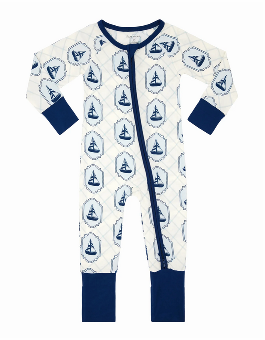 In My Jammers Summer Sail Zipper Romper