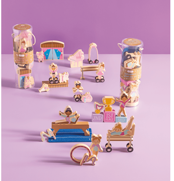 MudPie Wooden Gymnastic Toy Set