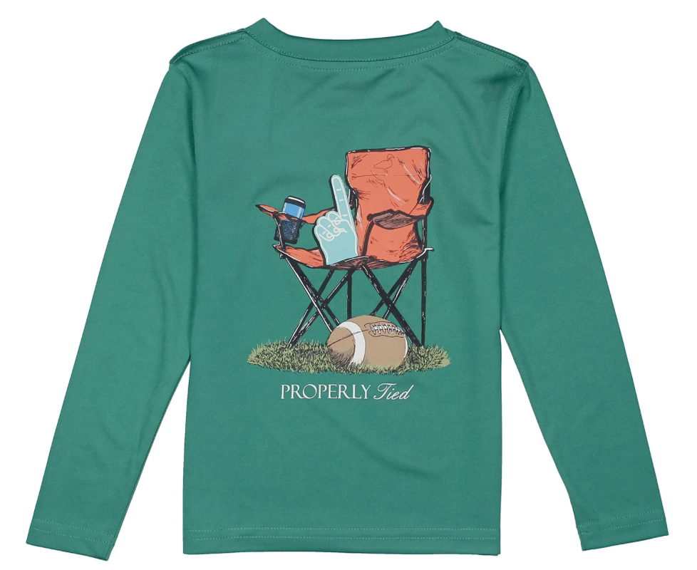 Properly Tied Boys Performance Tee - Sidelines teal