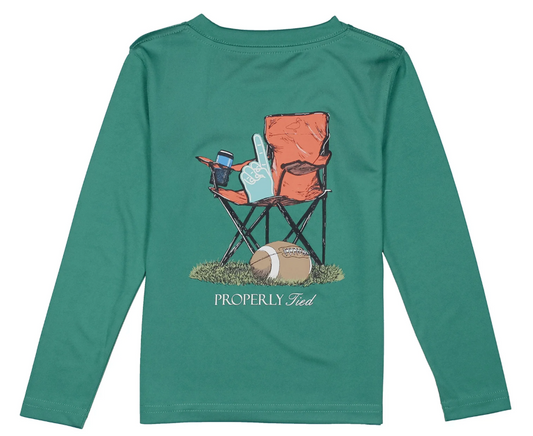 Properly Tied Boys Performance Tee - Sidelines teal