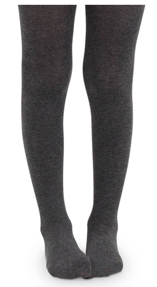 Jefferies Socks Smooth Toe Organic Cotton Tights - Charcoal
