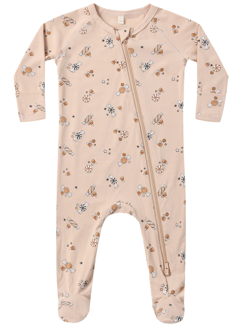 Quincy Mae Bamboo Zip Footie - Candy Pattern
