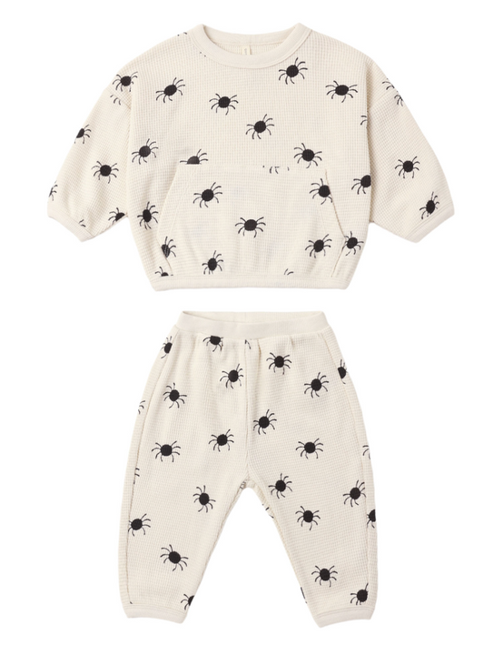 Quincy Mae Waffle Slouch Set - Bitsy Spider