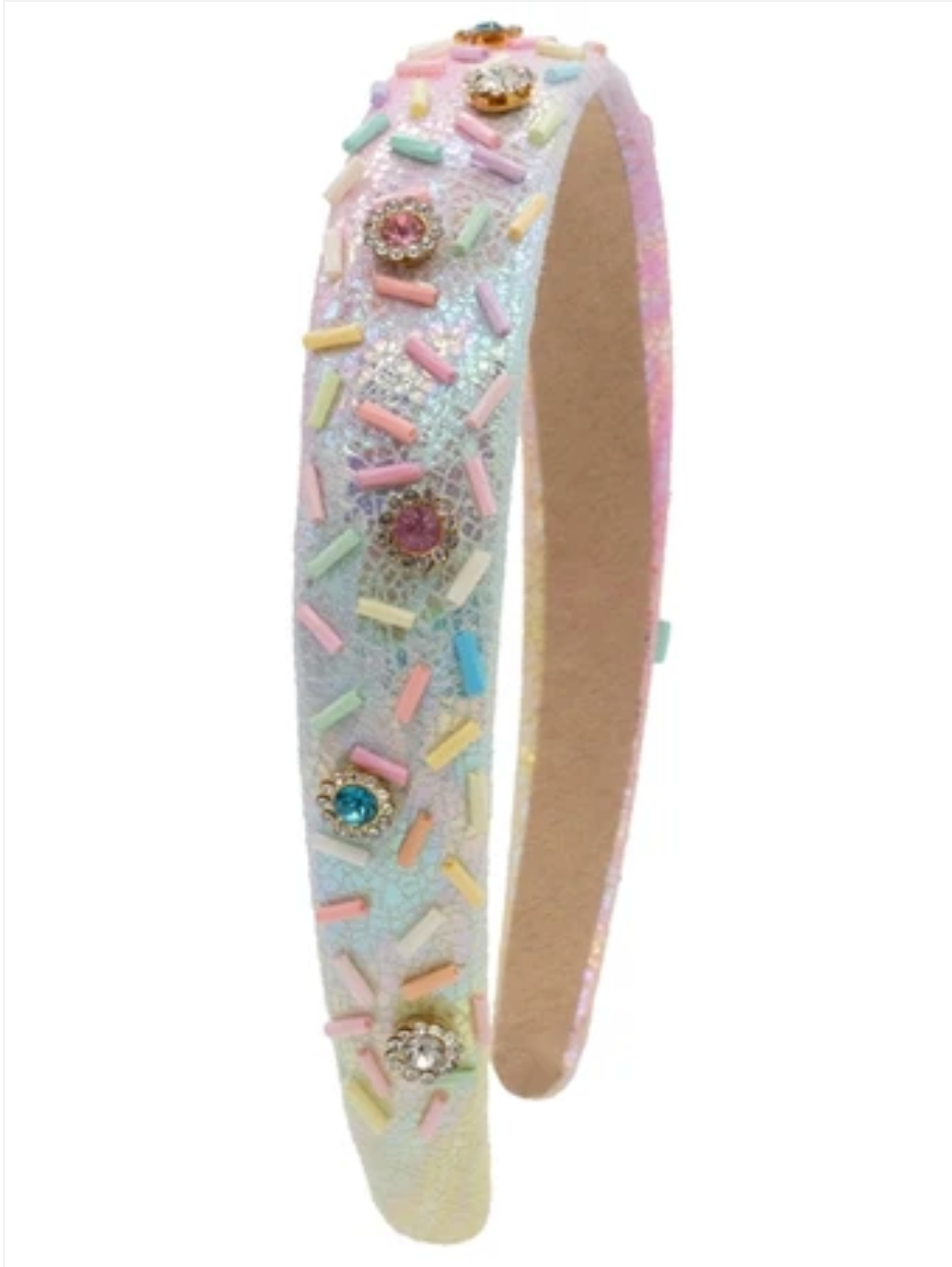 Thick Galaxy Sprinkle Jeweled Headband in Pastel