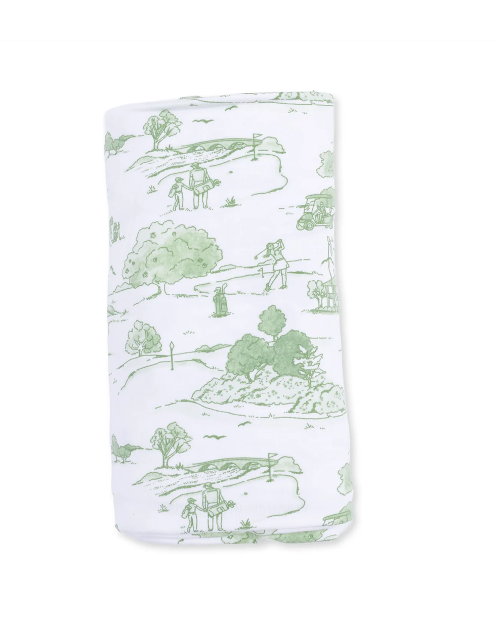 Angel Dear Swaddle Blanket - Golf Toile Green
