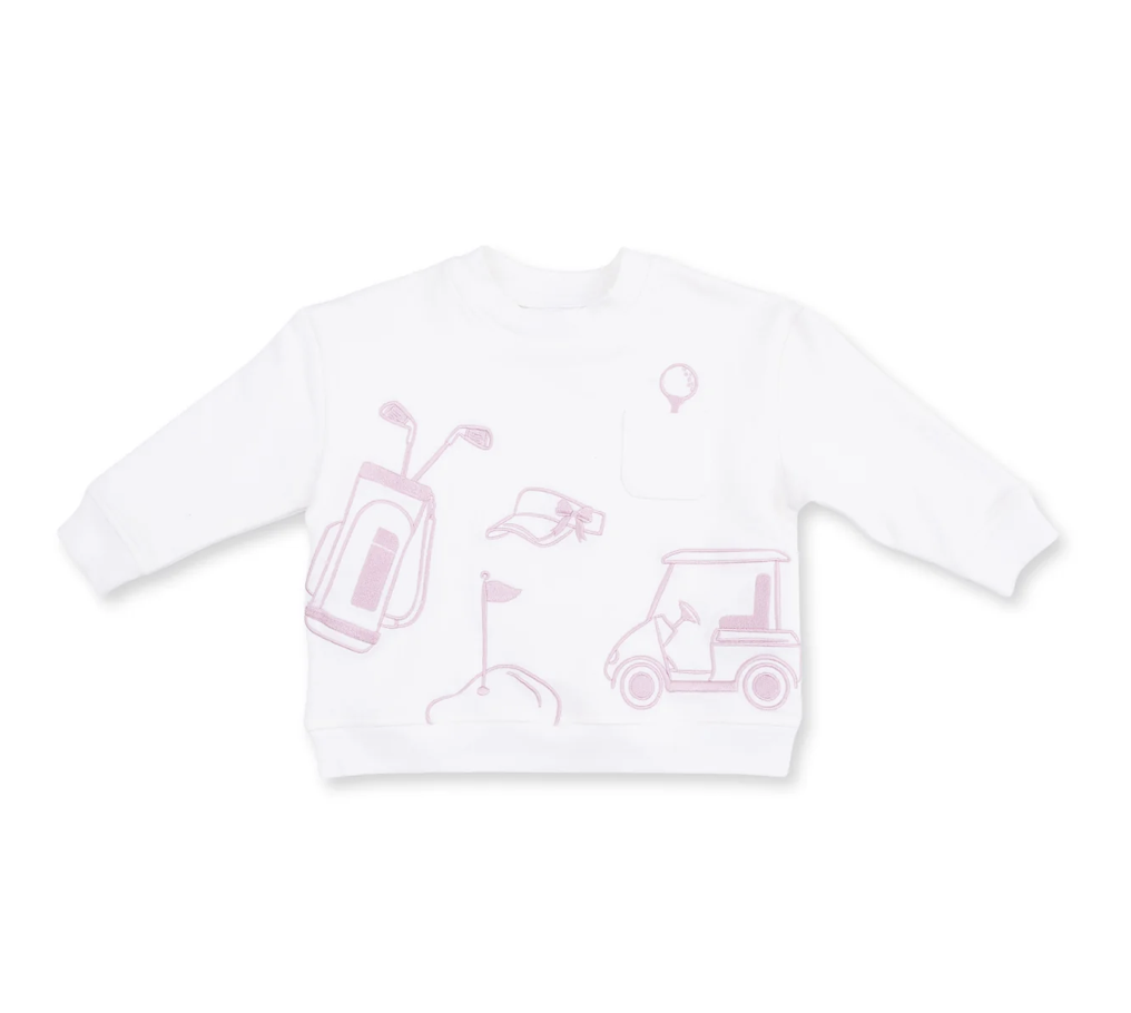 Drop Sleeve Golf Sweatshirt White