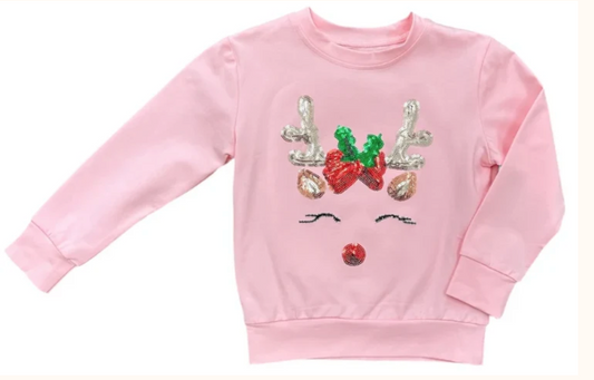 Sequin Reindeer Top