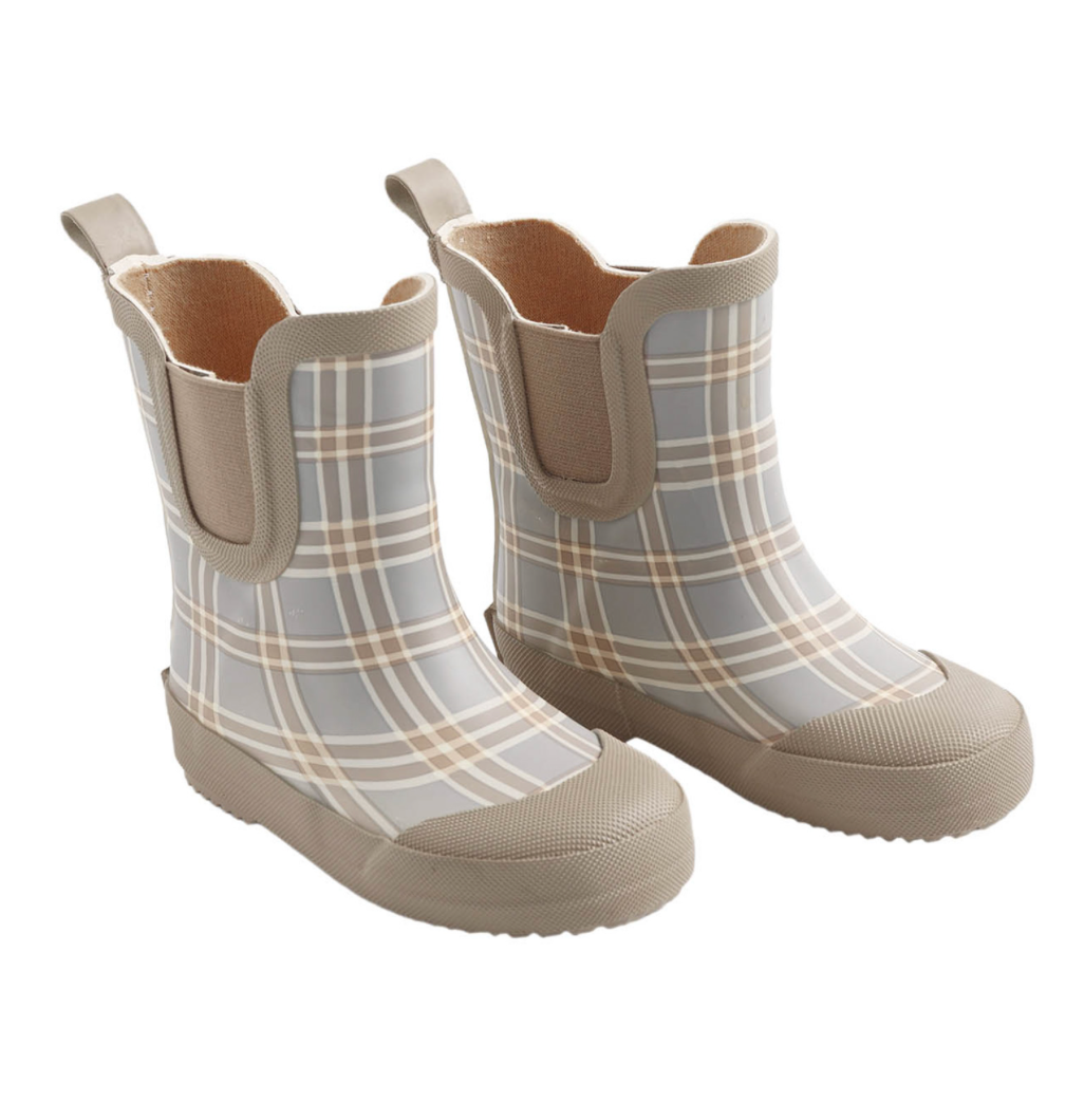 Quincy Mae Rain Boots Blue Plaid