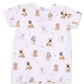 Angel Dear Short Sleeve Loungewear Set - Bestie Dogs Pink