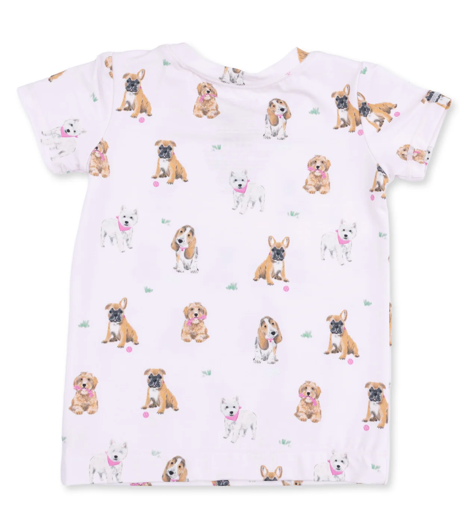 Angel Dear Short Sleeve Loungewear Set - Bestie Dogs Pink
