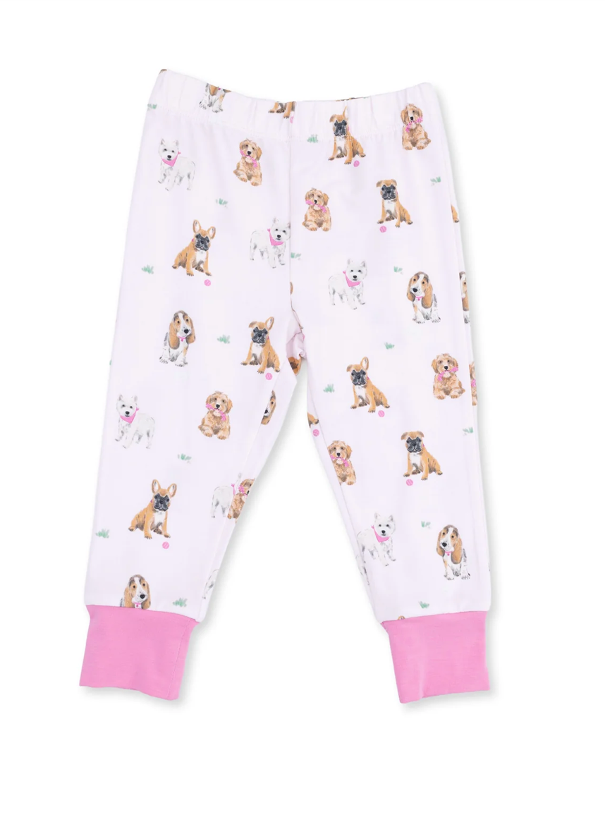 Angel Dear Short Sleeve Loungewear Set - Bestie Dogs Pink