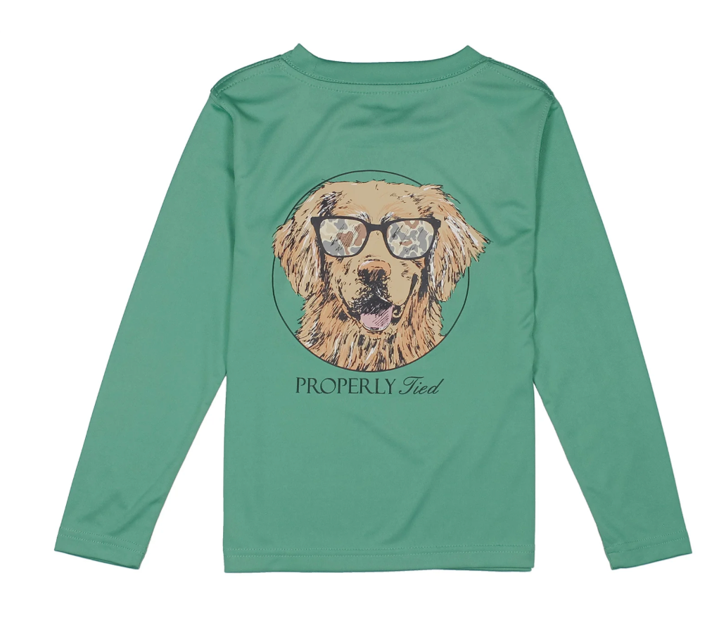 Properly Tied Boys Performance Tee LS Camo Companion Ivy