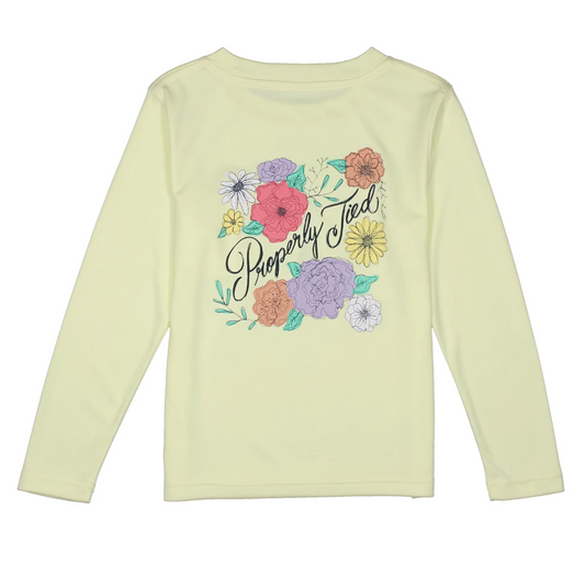 Light Yellow Girls Long-Sleeve Performance Tee