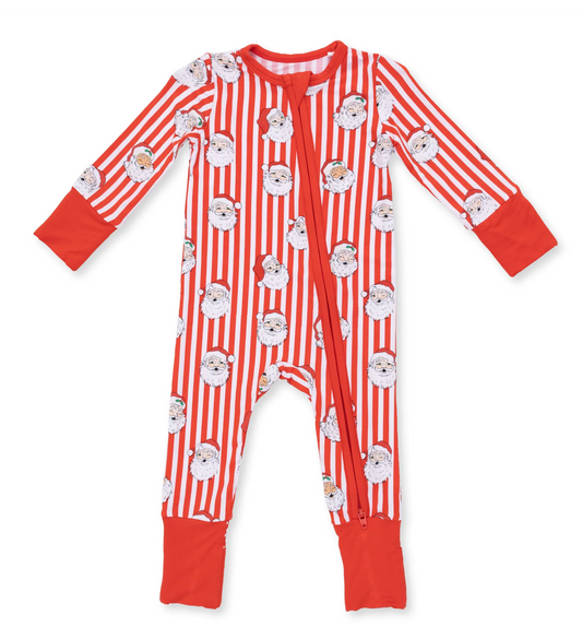Vintage Santa Stripe - Convertible Romper