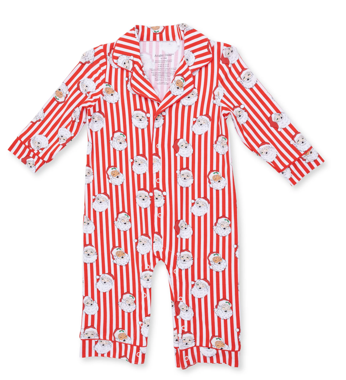 Vintage Santa Stripe - Long Sleeve Coat Style Romper