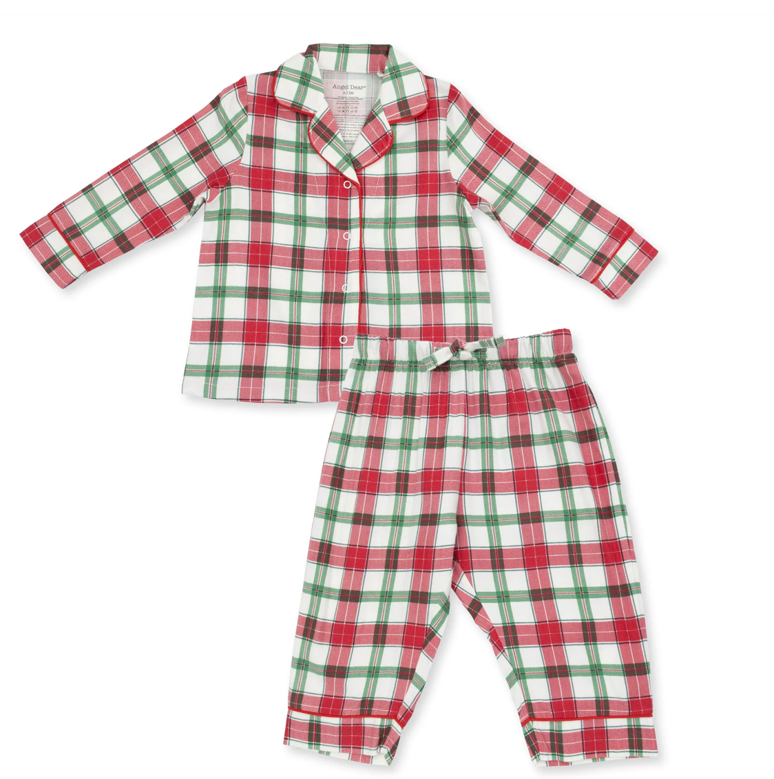 Angel Dear Holiday Plaid - Kids Long Sleeve Coat Style With Pant