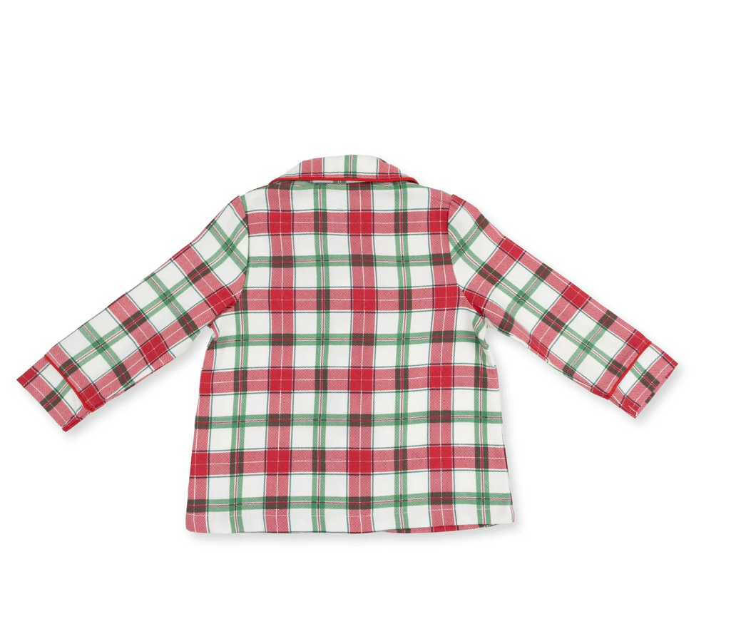 Angel Dear Holiday Plaid - Kids Long Sleeve Coat Style With Pant