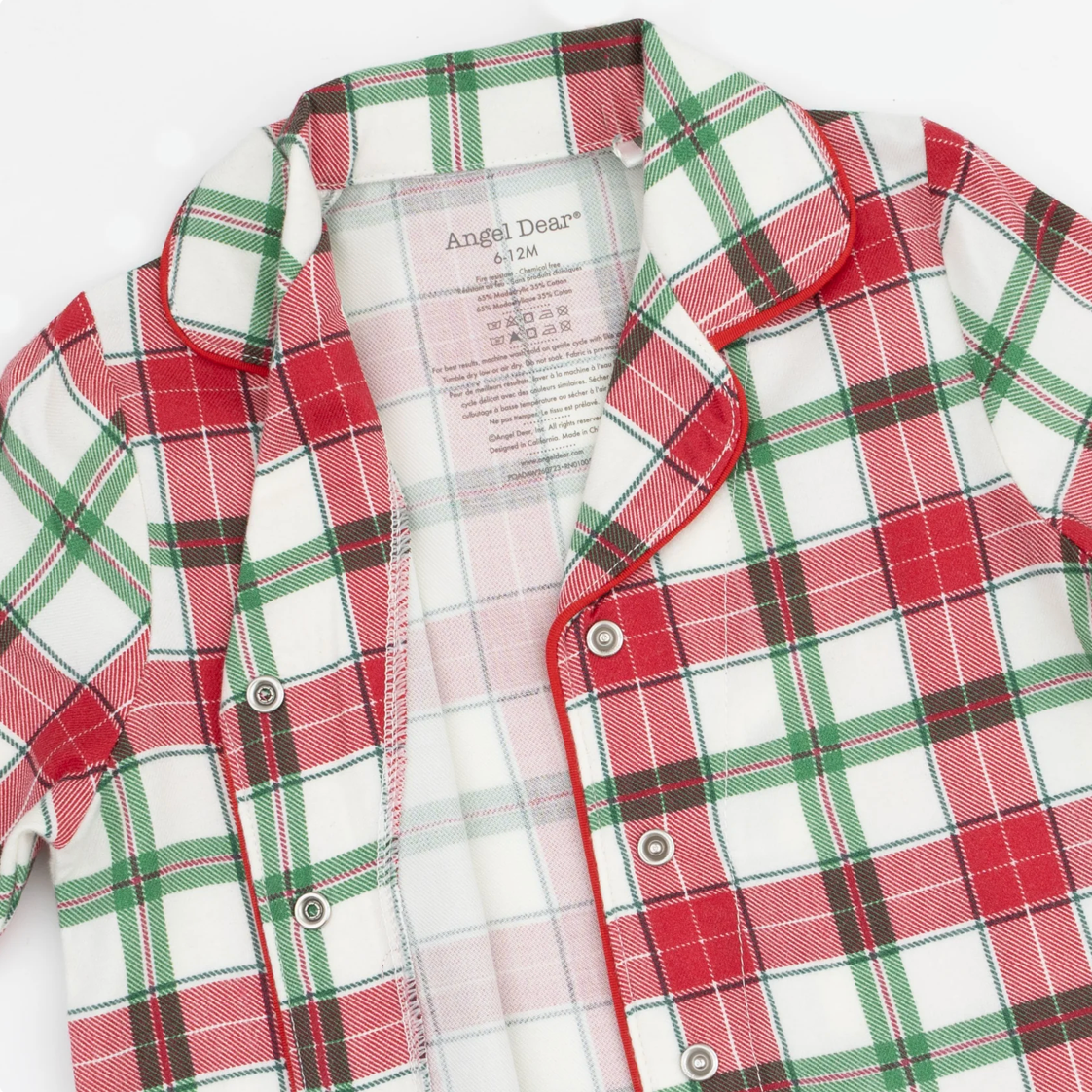 Angel Dear Holiday Plaid - Kids Long Sleeve Coat Style With Pant