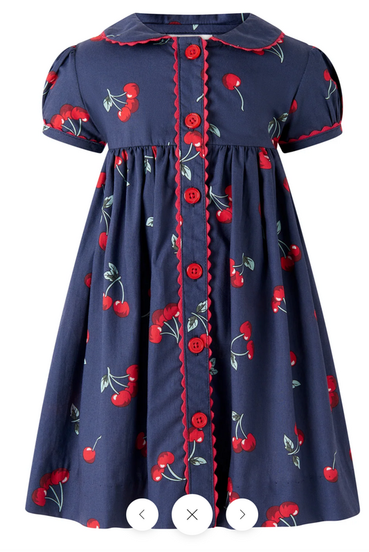 Rachel Riley Cherry Front Dress and Bloomers