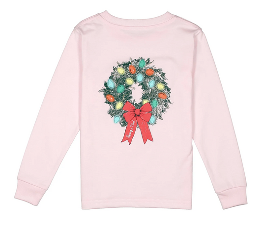 Properly Tied Girls Wreath - rose long sleeve