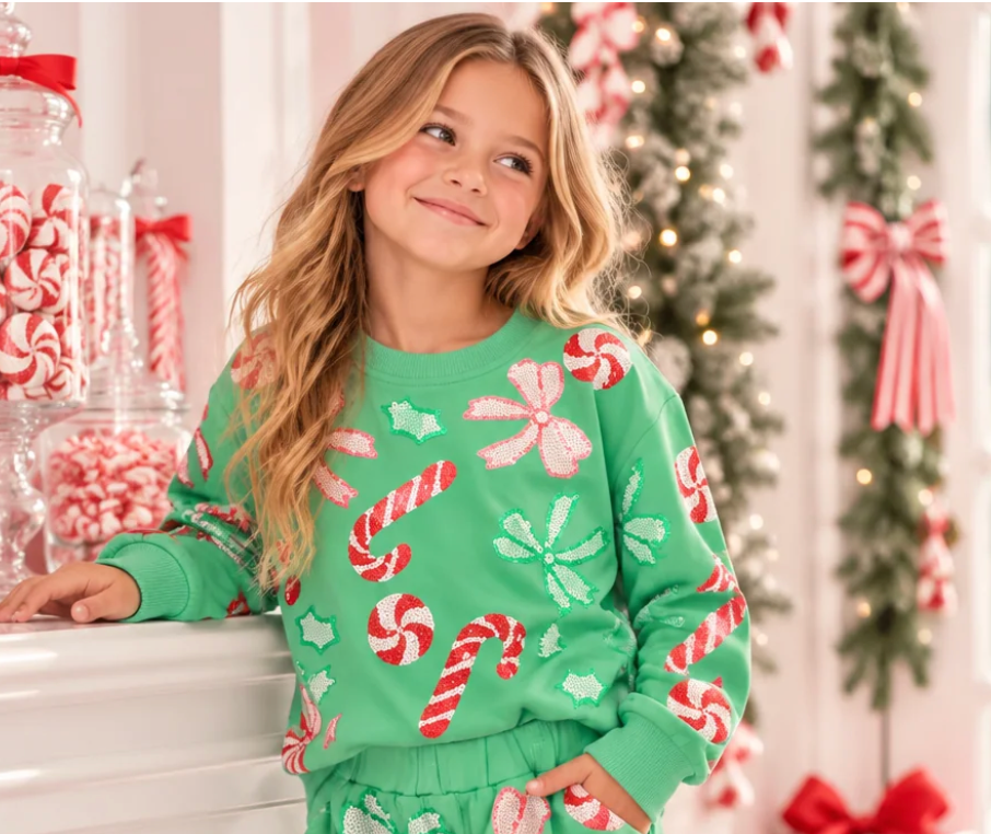 Candy Canes and Bows Sweatshirt