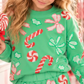 Womens Candy Cane and Bows Sweatshirt