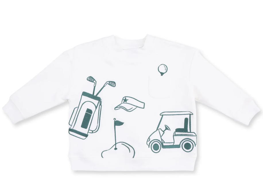 Drop Sleeve Golf Sweatshirt White