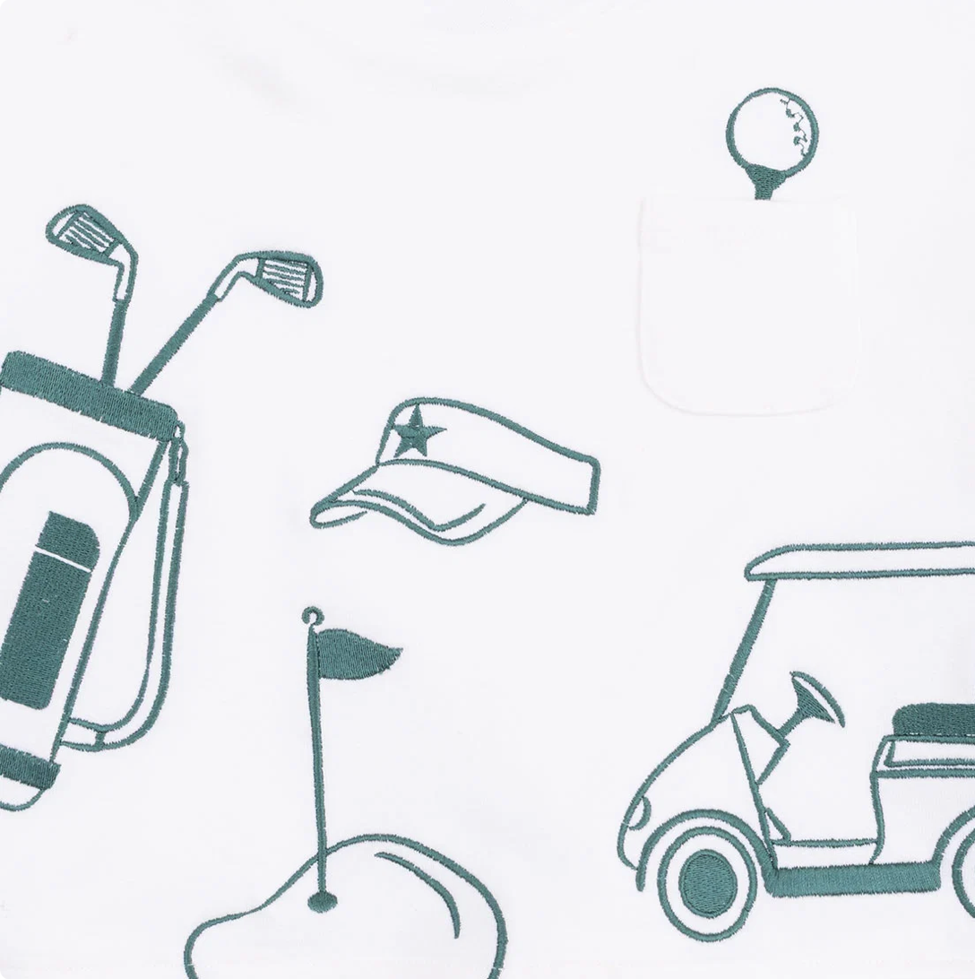 Drop Sleeve Golf Sweatshirt White