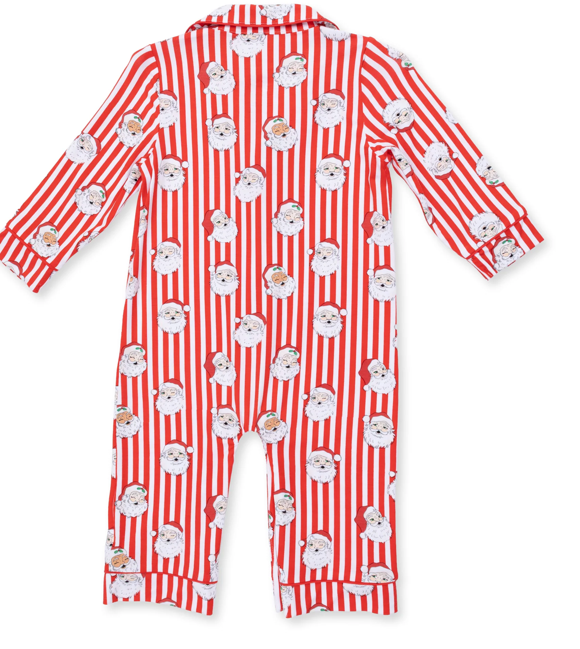 Vintage Santa Stripe - Long Sleeve Coat Style Romper