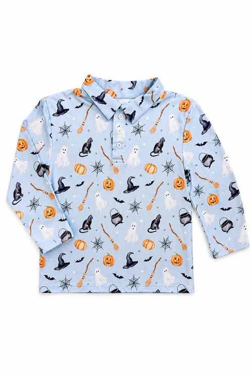 Spooky Season Long Sleeve Polo