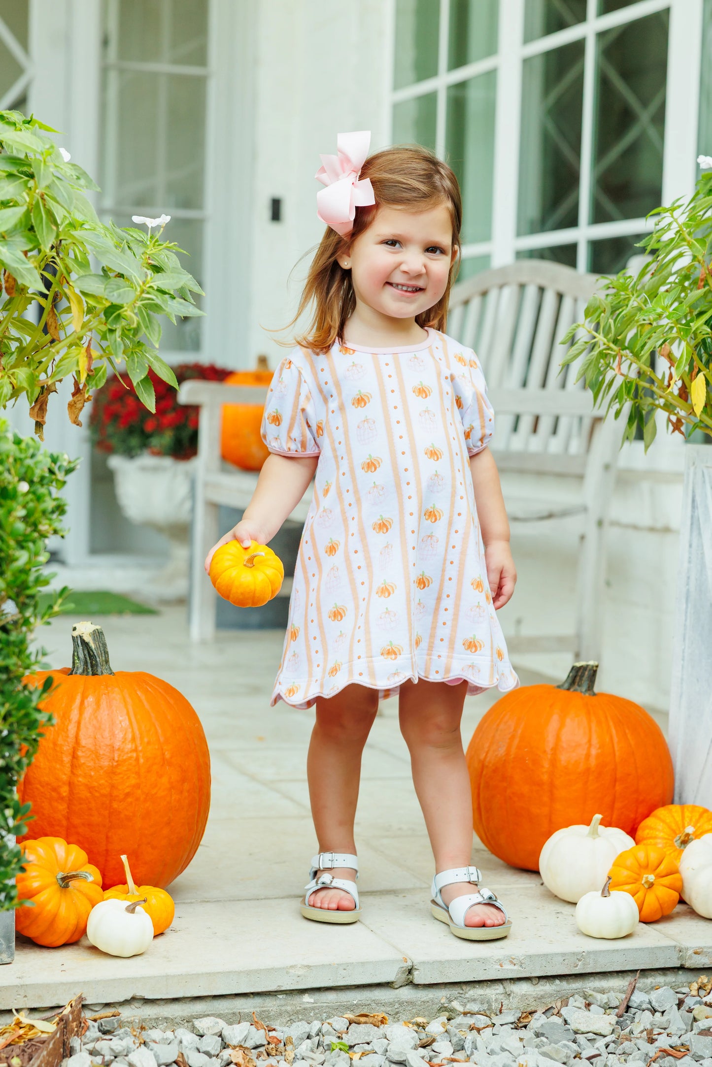 Scalloped Pumpkin Patch Dress