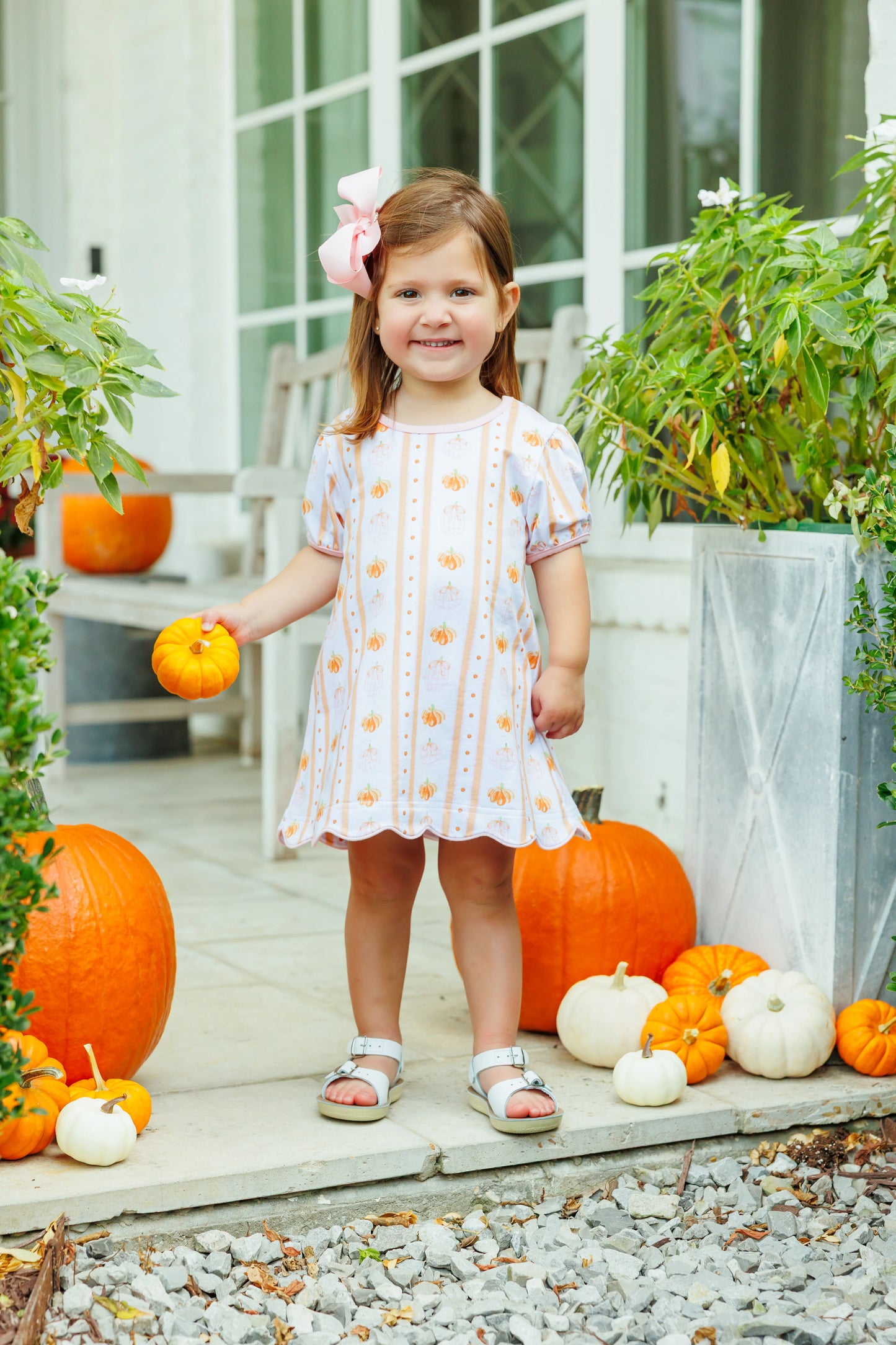 Scalloped Pumpkin Patch Dress