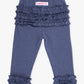Toddler Girls Faux Denim Classic Ruffle Leggings with Signature Rear Ruffles