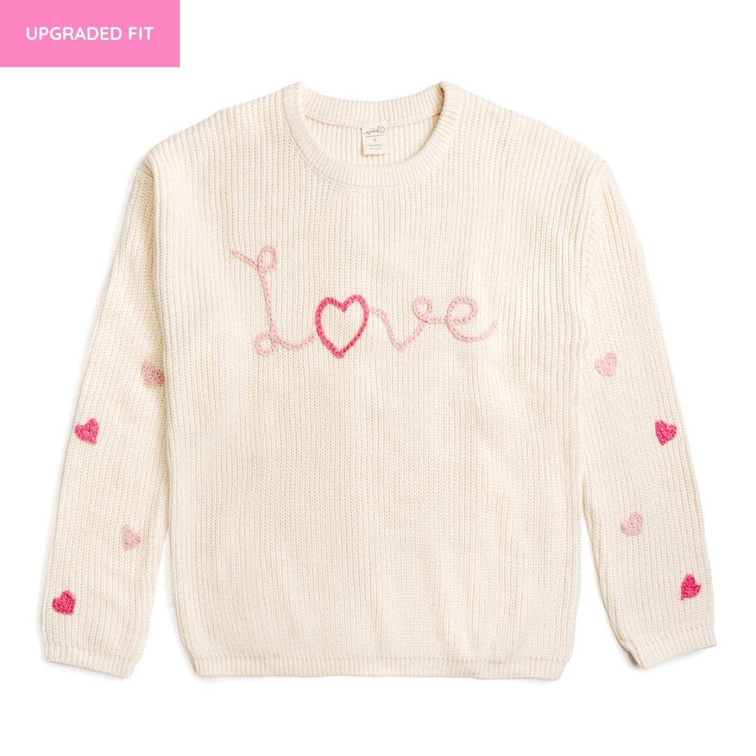 Ditsy Love Valentine's Day Knit Women's Sweater - Mommy & Me