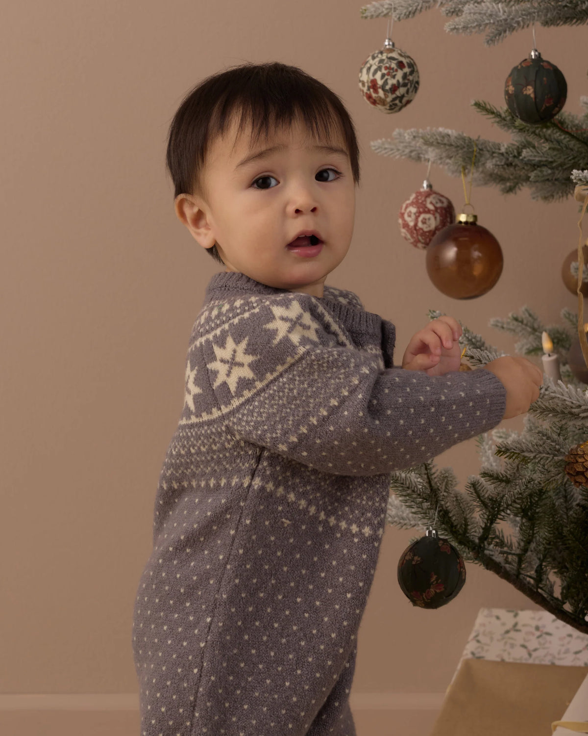 Rylee + Cru Fair Isle Romper Slate