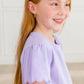 Girls Lavender Scallop Tee