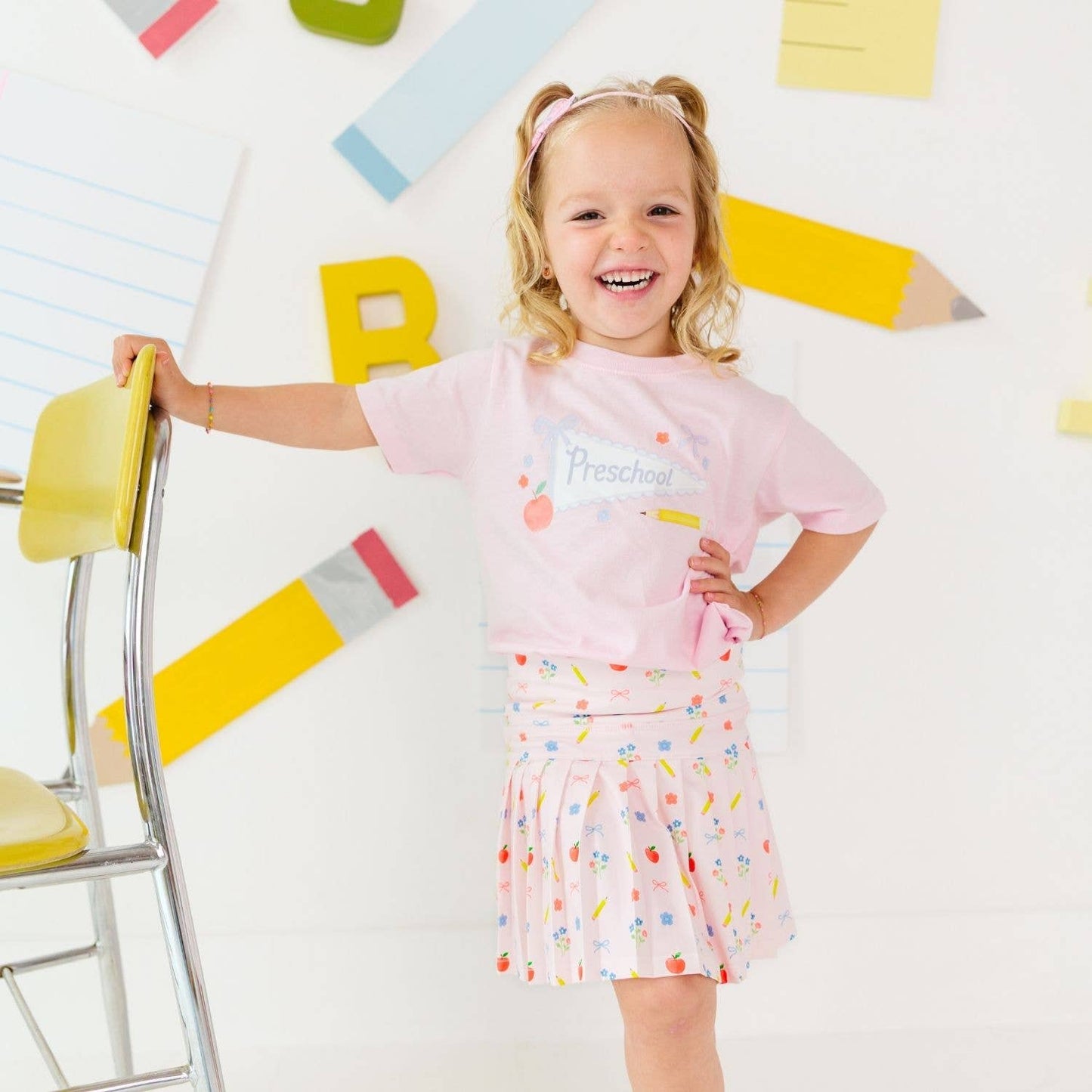 Preschool Bow Pennant Short Sleeve T-Shirt