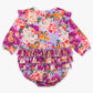 Baby Girls Lavender Valley Knit Long Sleeve Flutter Bubble Romper