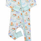 Convertible Zip Romper | Poolside Pups Blue