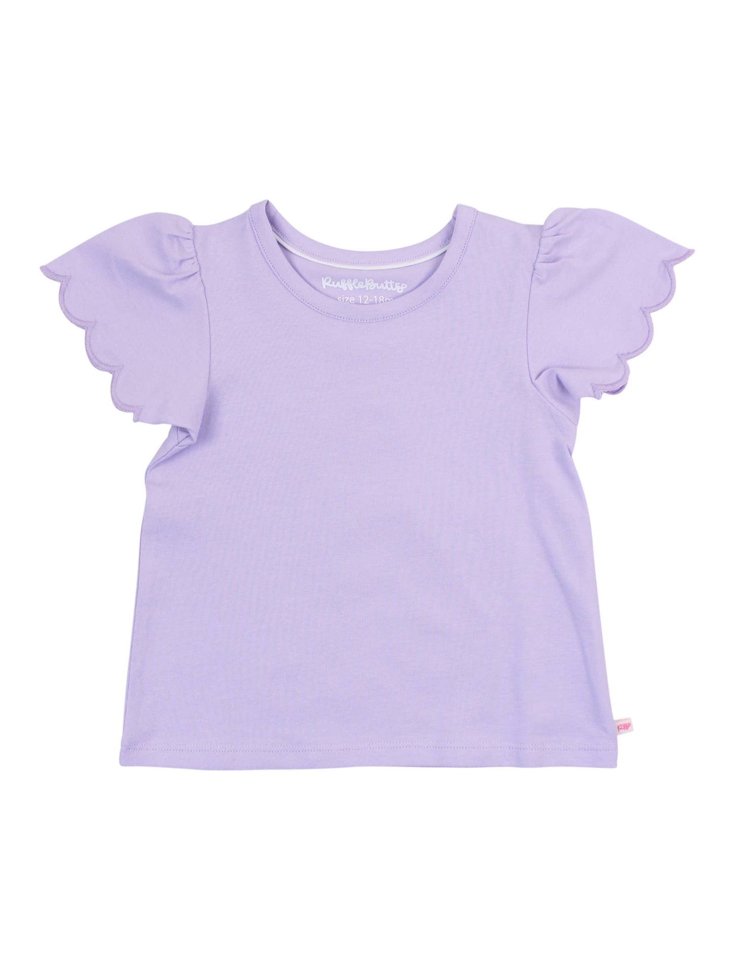 Girls Lavender Scallop Tee