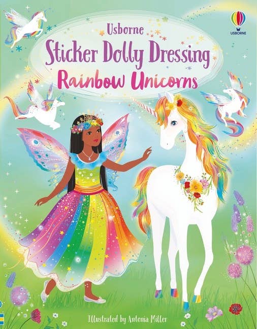 Sticker Dolly Dressing Rainbow Unicorns : Usborne
