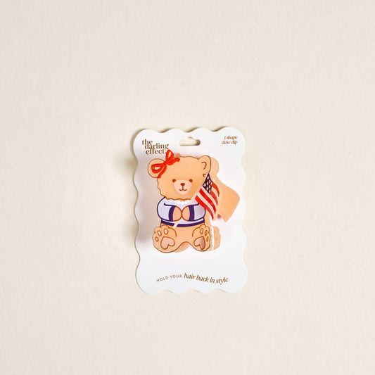 Shape Up Claw Clip–Star Spangled Bear
