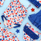 Girls Shimmer Star-Spangled Cross-Back One Piece Swimsuit