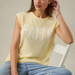 ROLLUP MUSCLE TEE "FAITH" LT WEIGHT SWEATER TOP