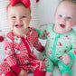 SoftSnooze™ Baby Girls Bamboo Viscose Red Dear Santa Convertible Ruffle One Piece Footie Pajama