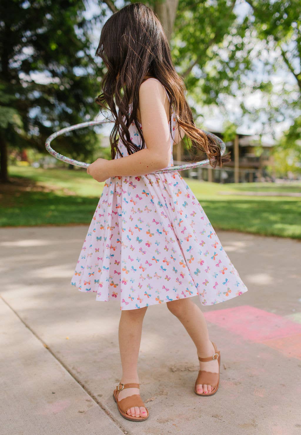 Camila Dress in Butterfly Rainbow | Girls Twirl Dress