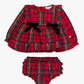 Baby Girls Red Nicholas Plaid Woven Long Sleeve Waterfall Bow Swing Top & Bloomer Set