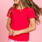 Girls Red Scallop Tee