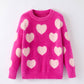 Pink Mommy & Me Heart Print Knit Pullover Sweater