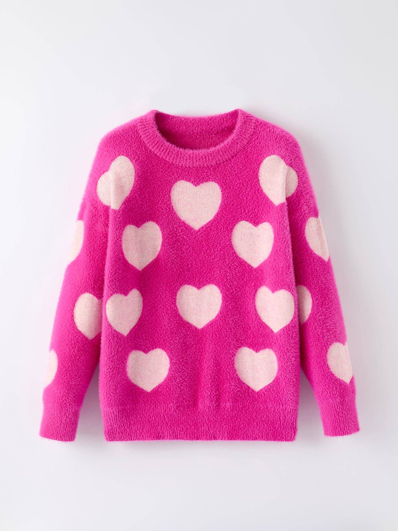 Pink Mommy & Me Heart Print Knit Pullover Sweater